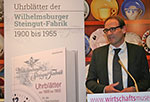 Johannes Barotanyi, Innungsmeister der Wiener-Uhrmacher, Buchpräsentation Uhrblätter der Wilhelmsburger Steingut-Fabrik am 12. Dezember 2013